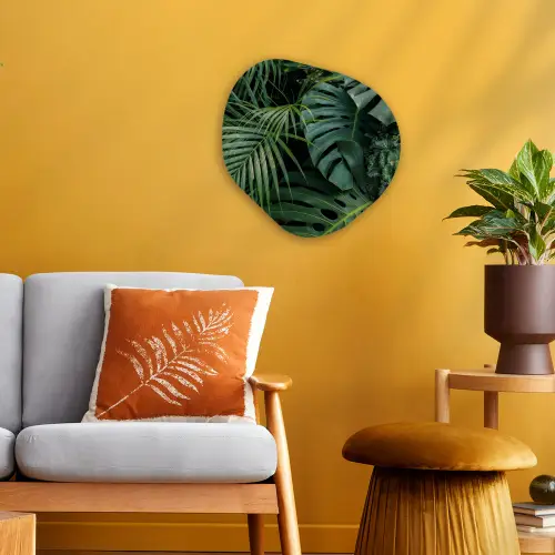 Planten - Jungle - Bladeren - Tropisch Wandcirkel Organisch Forex 3mm klein -sfeer4