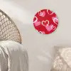 Patroon - Hartjes - Roze - Valentijn Wandcirkel kunststof plaat 5mm dik klein -sfeer5