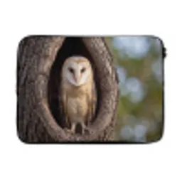 Kerkuil - Boom - Natuur - Bruin laptophoes neopreen klein -3d