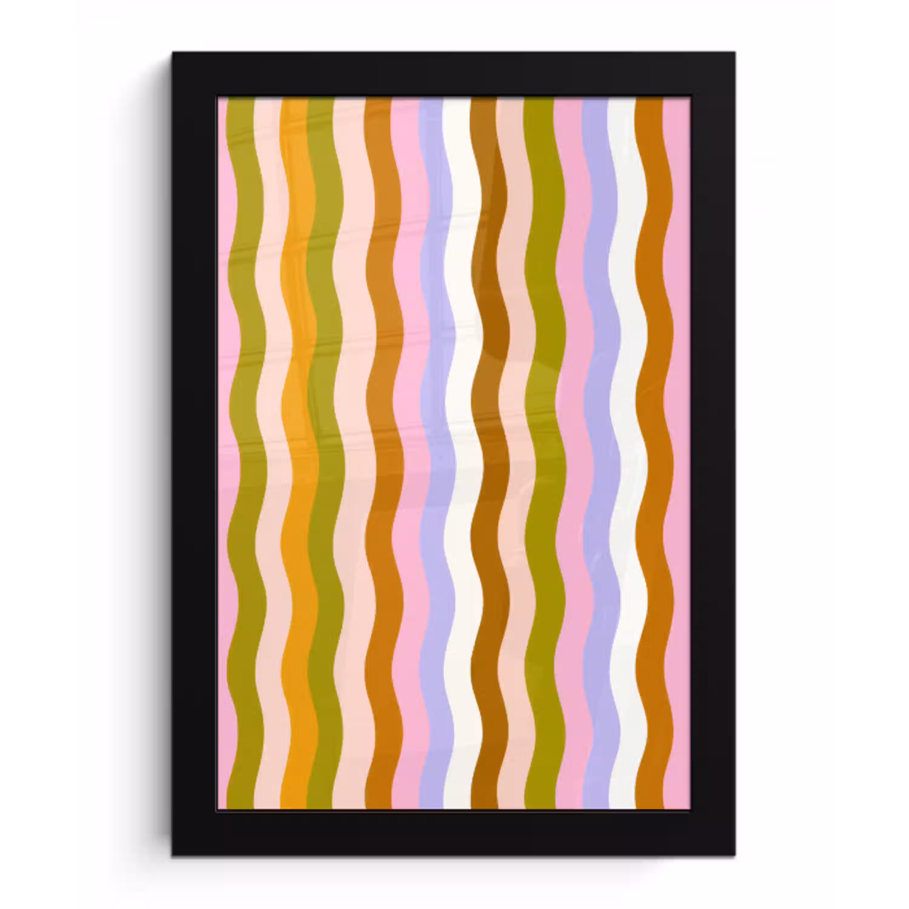 lijnen - Golven - Pastelkleuren - Patroon fotolijst zwart zonder passe partout klein -3d