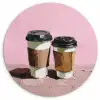 Koffiebekers - Deksel - Verf - Textuur Wandcirkel plexiglas klein -3d