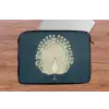 Vogel - Blauw - Vintage laptophoes neopreen klein -tafel