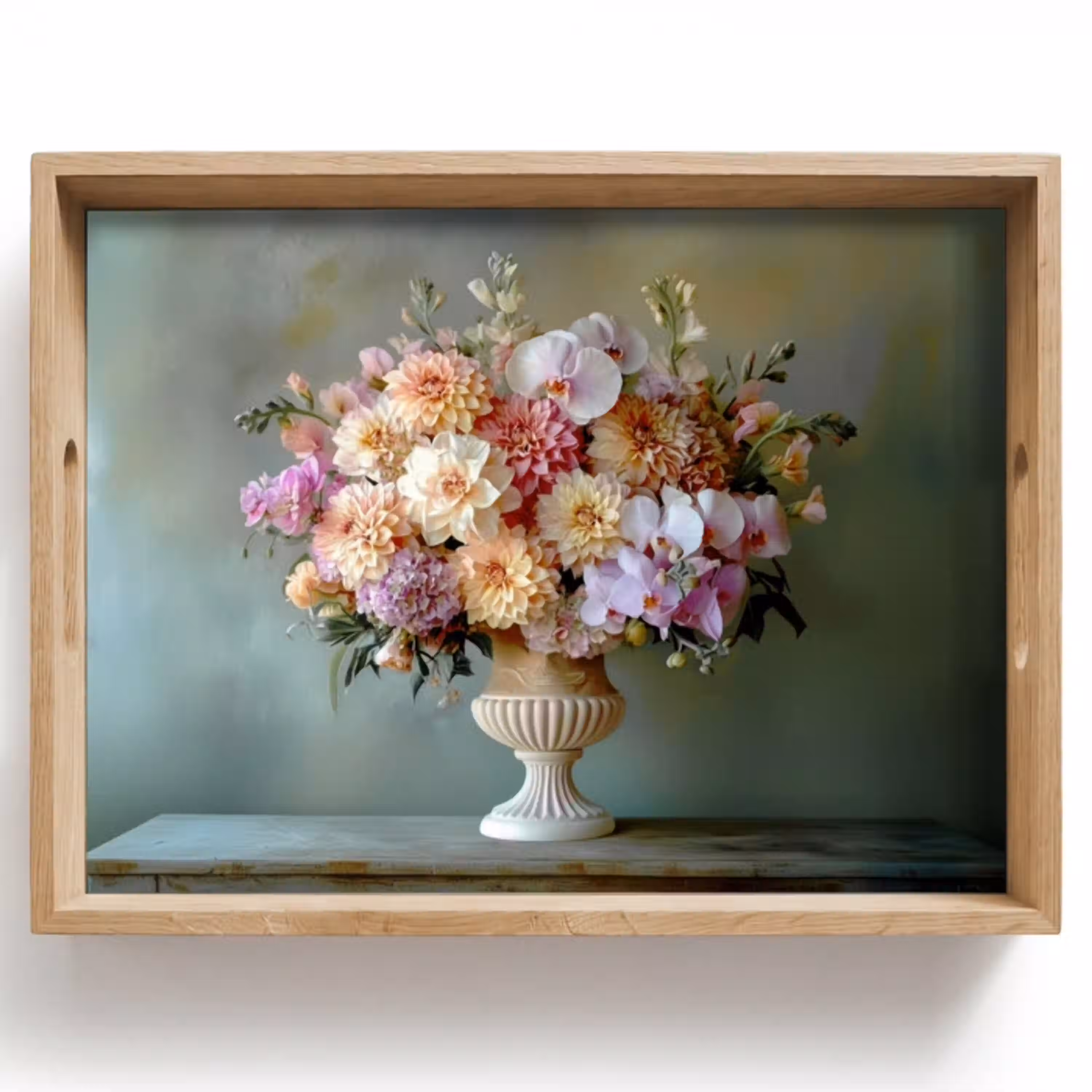 Orchidee - Boeket - Vaas - Bloemen Dienblad Rechthoek middel -z3d_shopping