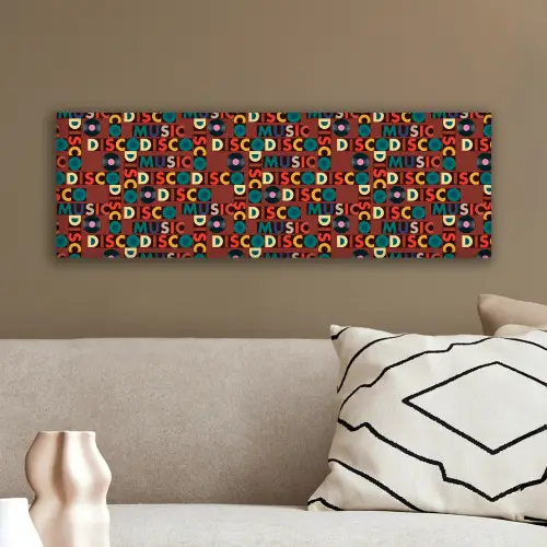 Bruin - Retro - Disco - Patroon canvas 2cm klein 828 -sfeer3