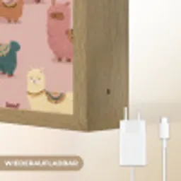 Alpaca's - Patroon - Kleurrijk Light Box met batterij (Wandlamp) middel 907 -USP_websiteoplaadbaarDE