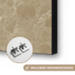 Beige - Marmer - Witte aders Textielframe zwart klein 947 -USP_ophangsysteemNL