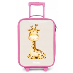 Liggende giraffe illustratie op beige achtergrond Kinderkoffer - Roze klein -zz3dotto