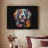 Graffiti - Hond - Zwart - Kleuren Textielframe zwart klein -sfeer1