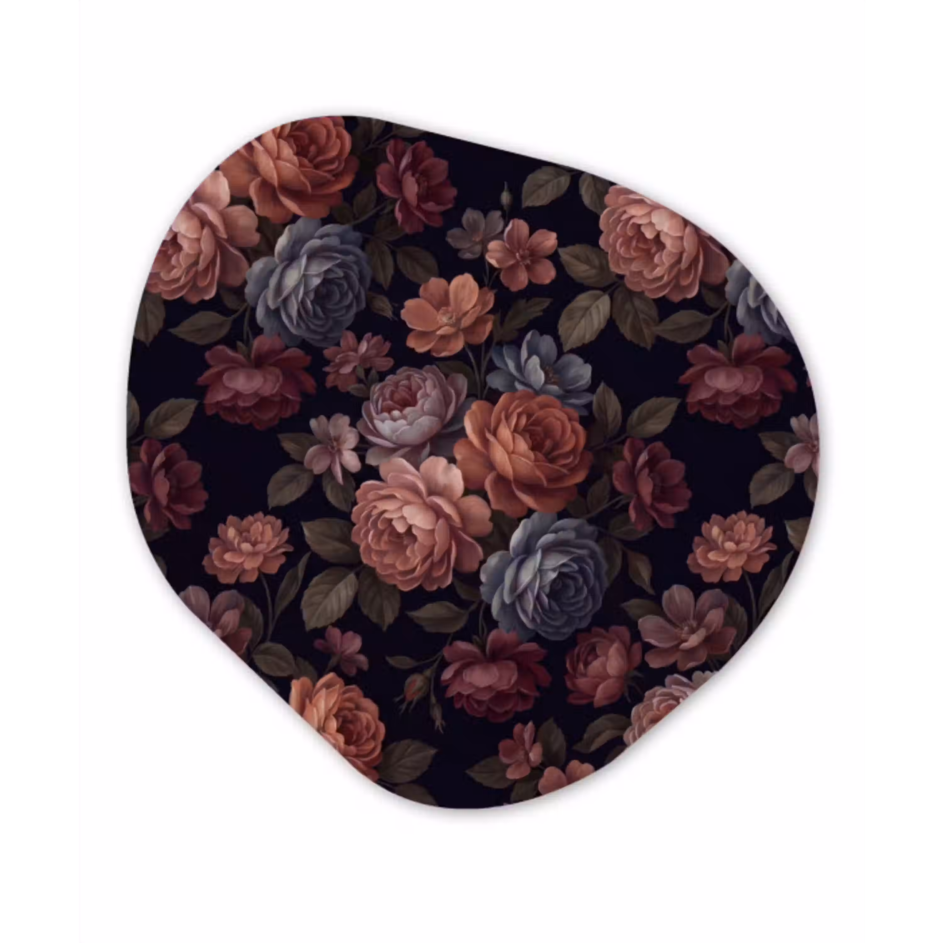 Bloemen - Patroon - Vintage - Donker - Roze Wandcirkel Organisch Forex 3mm klein -3d