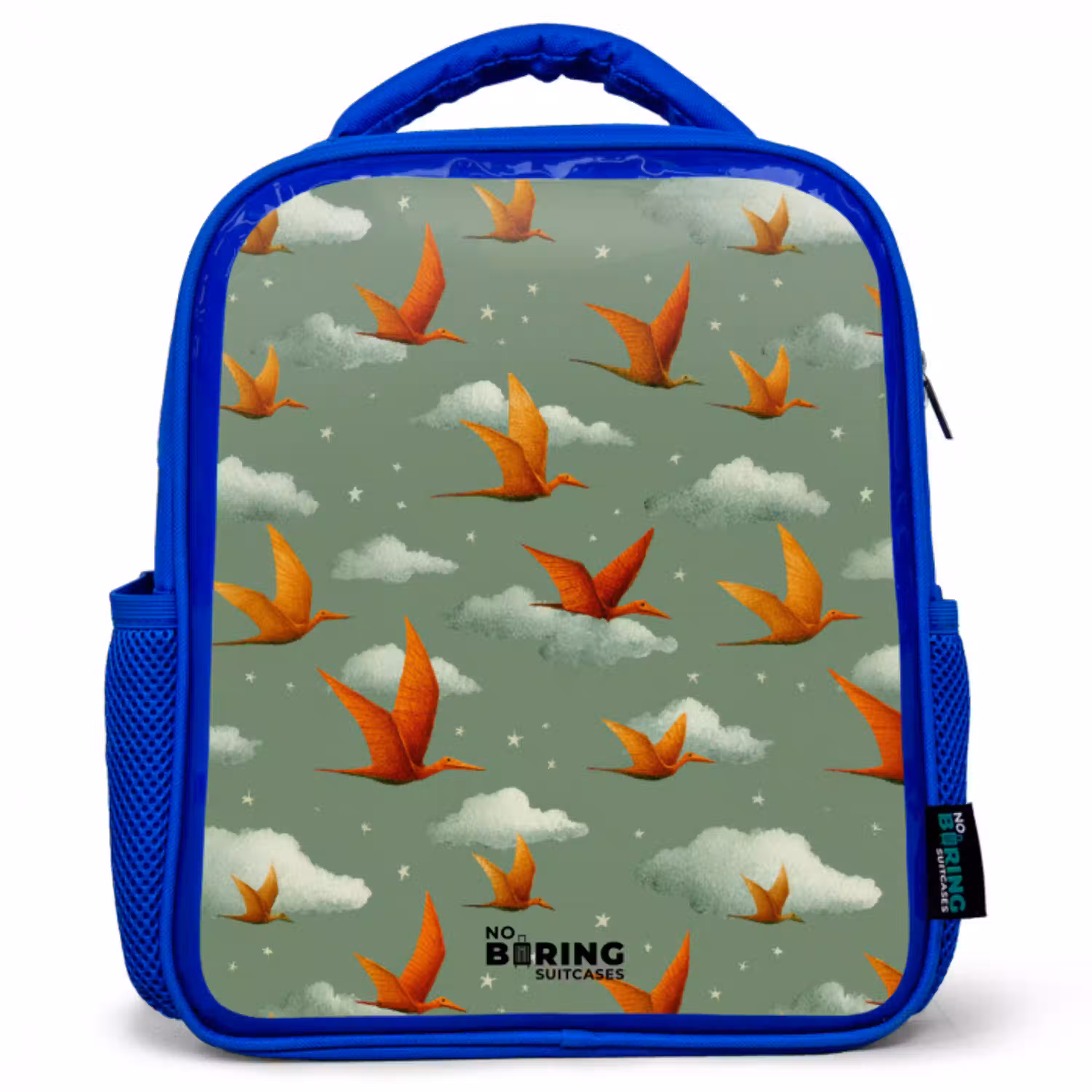 Patroon - Dino - Pterosaurussen Kinderrugzak - Blauw middel -3d