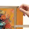 Vrouw - Bloemen - Aesthetic - Oranje Light Box met batterij (Wandlamp) middel -USP_websiteprintNL