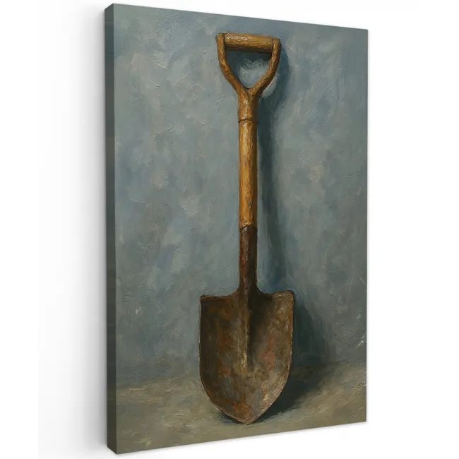 Schep - Gereedschap - Schilderij Tuinposter op houten frame 2 cm dik klein -3d