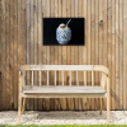 Kokosnoot - Eten - Delfts blauw - Drinken Tuinposter op houten frame 2 cm dik klein -sfeer4