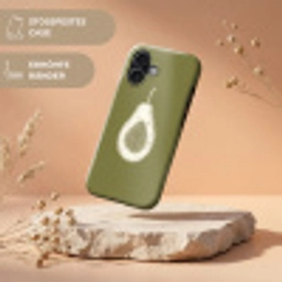 Avocado - Minimalistisch - Illustratie - Groen Toughcase MagSafe Apple iPhone 17 klein -USP_RandenV_DE