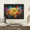 Spaghetti - Graffiti - Verf - Kleurrijk - Eten - Modern PET vilt klein -sfeer1