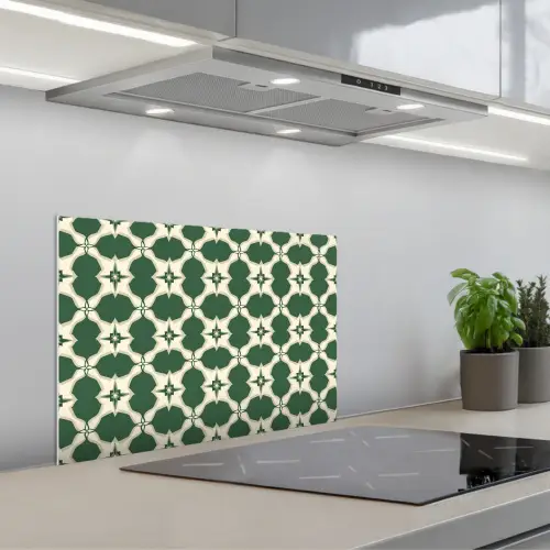 Tegel - Klassiek - Groen keuken achterwand spatscherm klein 900 -3d_schuin