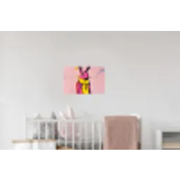 Abstract - Konijn - Sjaal - Geel Muursticker klein -kinderkamer