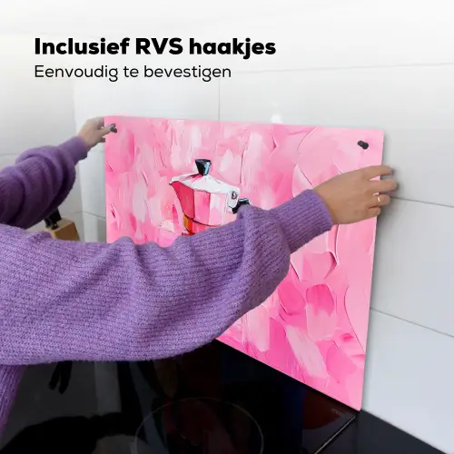 Roze - Verf - Coffee Inductie beschemer met haakjes klein -ky-ophangen-nl