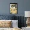 Houten bankje - Bloempotten - Landschap fotolijst zwart zonder passe partout klein -sfeer3