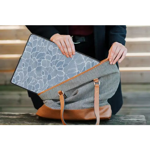 Abstract - Blauw - Bladeren laptophoes neopreen klein -tas