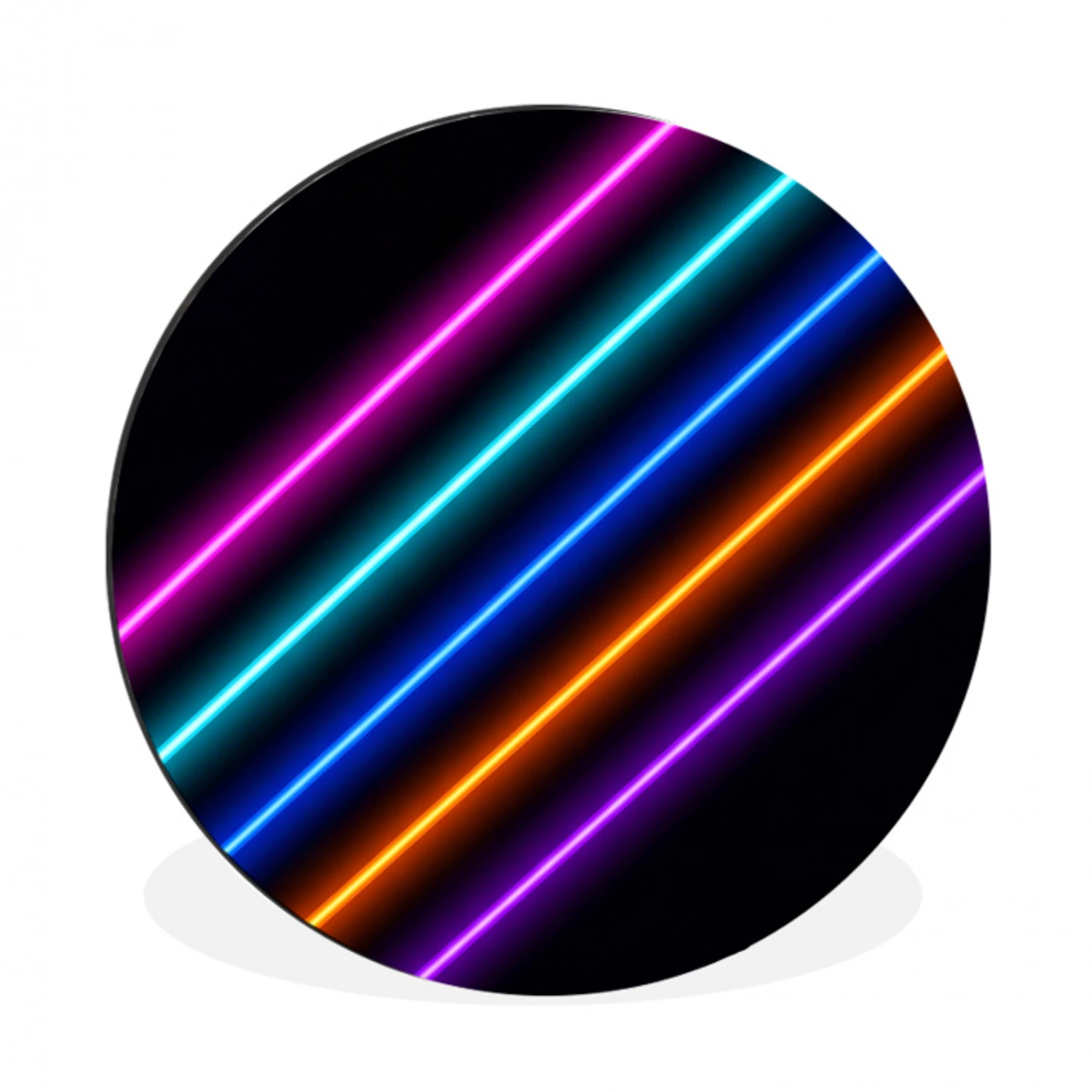 Esthetiek - Retro - Neon Wandcirkel aluminium klein -3d