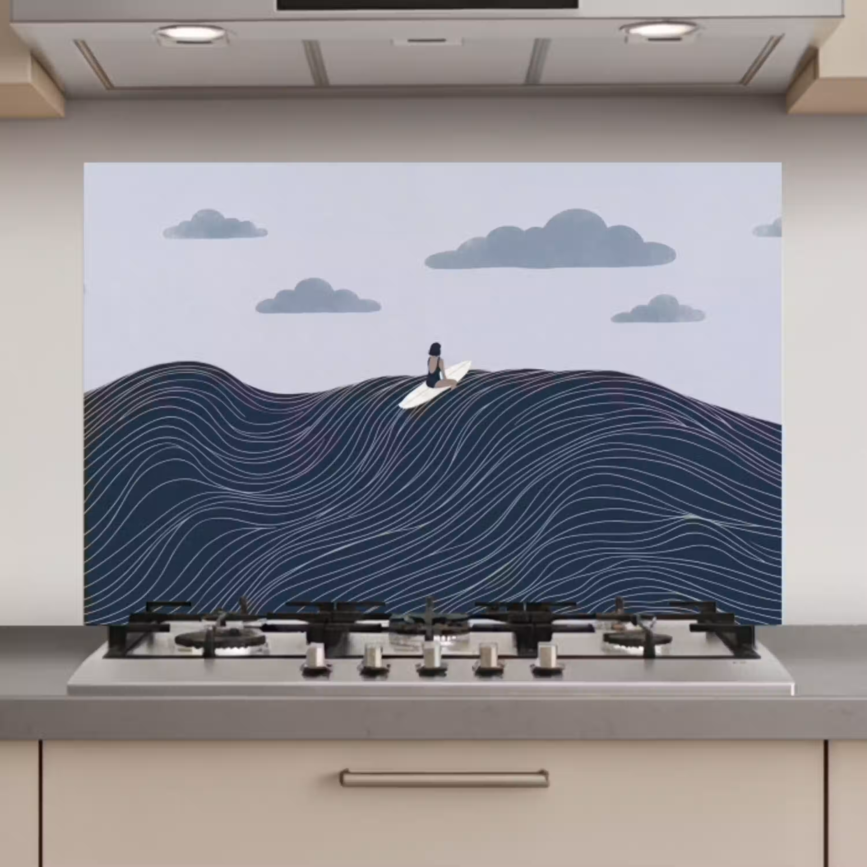 Persoon - Surfen - Oceaan - Natuur - Modern keuken achterwand spatscherm klein -3d_website