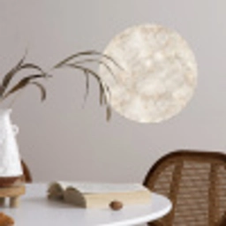 Lichtbeige - Goudbruine Nerven - Marmer Wandcirkel behangsticker klein 186 -sfeer3