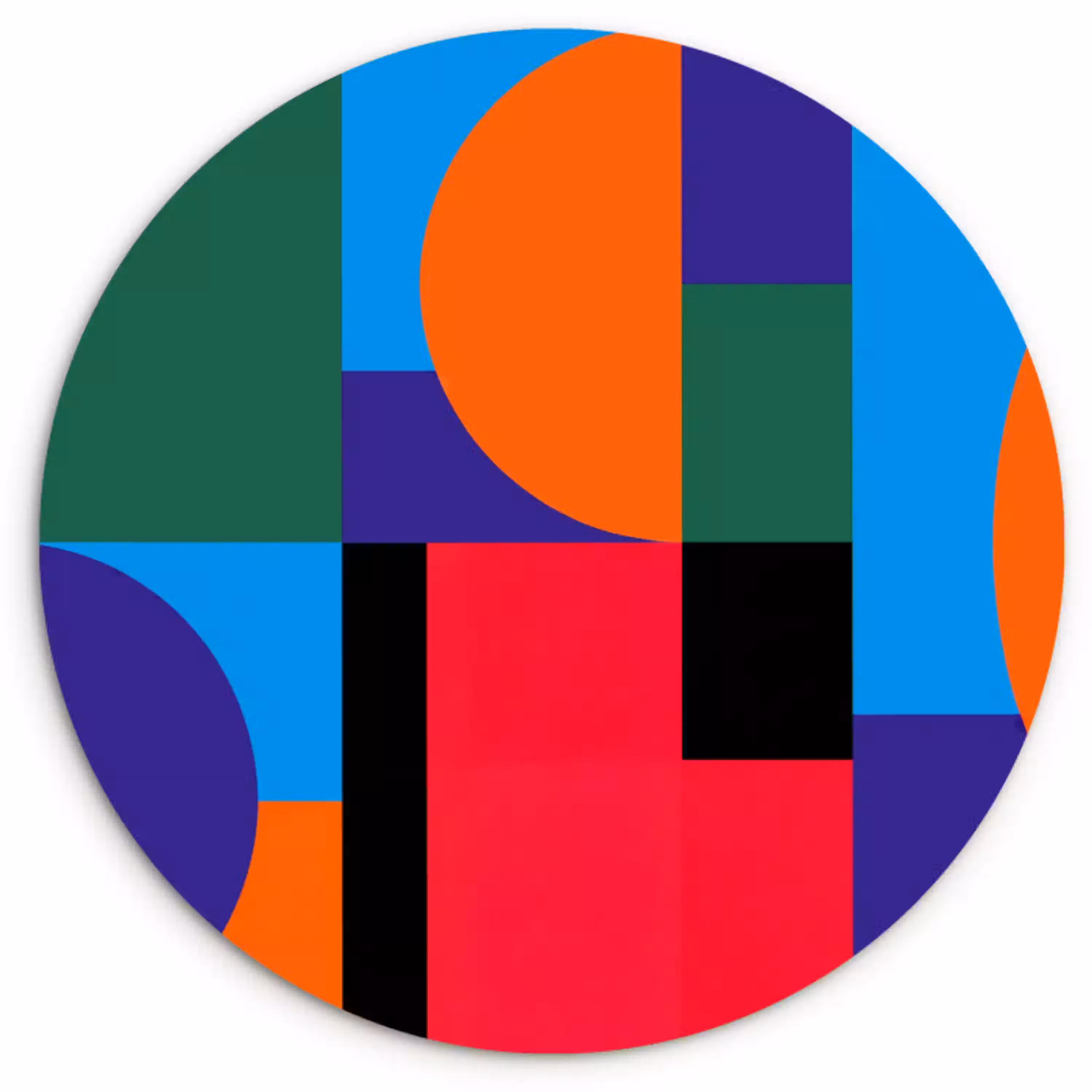 Geometrisch - Abstract - Vormen - Kleurrijk - Modern Wandcirkel plexiglas klein -3d