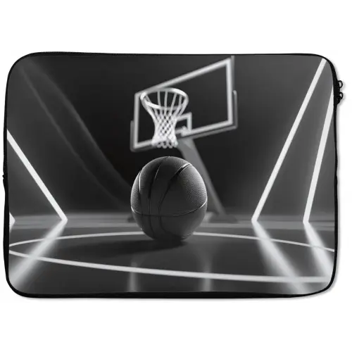 Basketbal - Basketbalveld - Lichtlijnen laptophoes neopreen klein -zkaufland3dotto