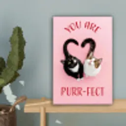 Kat - Hart - Tekst - Valentijn canvas 2cm klein -sfeer4