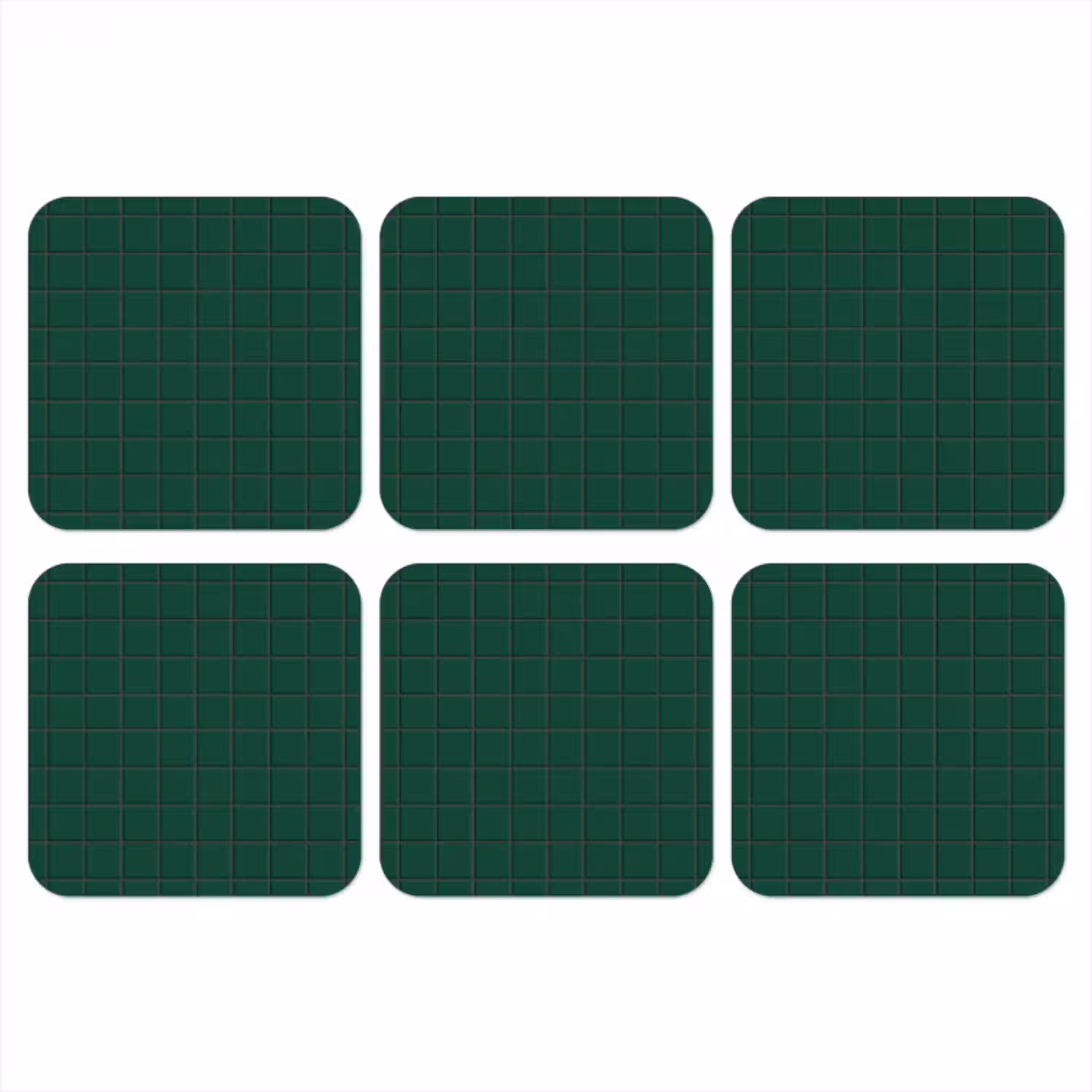 Patroon - Tegels - Dennen - Groen onderzetter kurk middel 366 -3d
