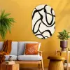Abstract - Lijnen - Modern - Beige Wandcirkel Ovaal Glas middel -sfeer4