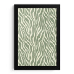 Zebra - Motief - Groen fotolijst zwart zonder passe partout klein 224 -3d