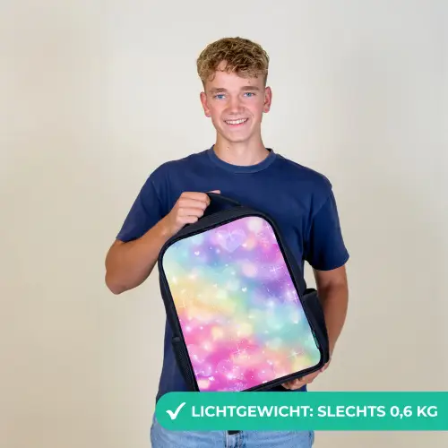 Licht - Regenboog - Hartjes Rugzak - Zwart middel -sfeer7_NL