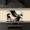 Abstract - Golven - Zwart - Verweerd keuken achterwand spatscherm klein -sfeer1