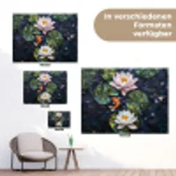 Glasstukjes - Leliebladeren - Vis - Oranje tuinposter los doek klein -Xsfeer9_DE