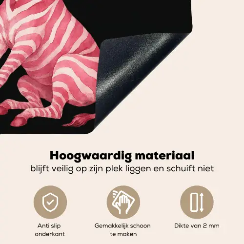 Zebra - Roze - Gestreept Inductie beschemer met haakjes middel -ky-onderkant-nl