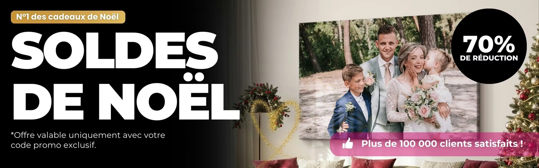 Soldes de Noël, offre valable uniquement avec votre code promo exclusif. 