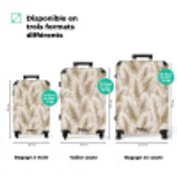 Botanisch - Patroon - Beige NBS - Handbagage koffer - Volwassenen Unisex middel zzzzzzVergelijking_3FR