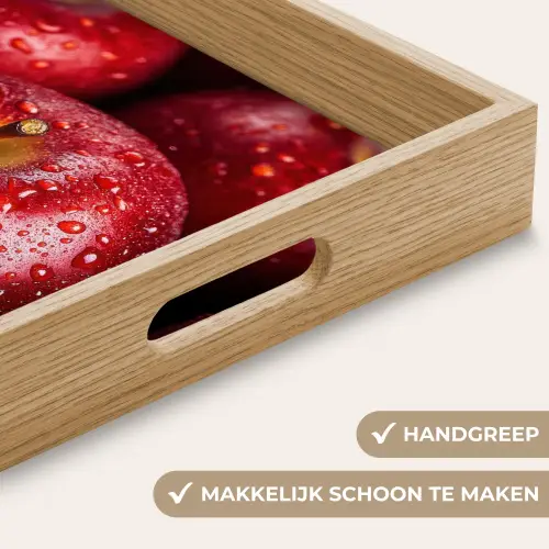 Rood - Appels - Fruit Dienblad Rechthoek middel -USP_HandgreepNL