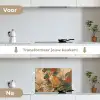 Kat - Sierlijk - Bloemen keuken achterwand spatscherm klein -voor_na_NL