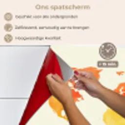 Wereldkaart - Oranje - Kleurrijk keuken achterwand spatscherm klein -spatscherm_NL