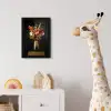 Exotisch - Boeket - Vaas - Goud fotolijst zwart zonder passe partout klein -usfeer4_kinderkamer