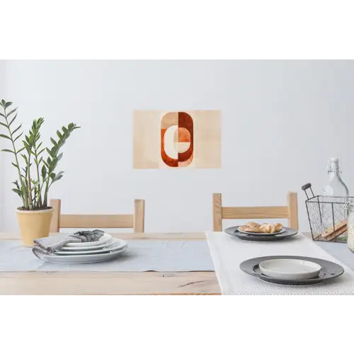Illustratie - Abstract - Vormen - Rood Muursticker klein -eettafel