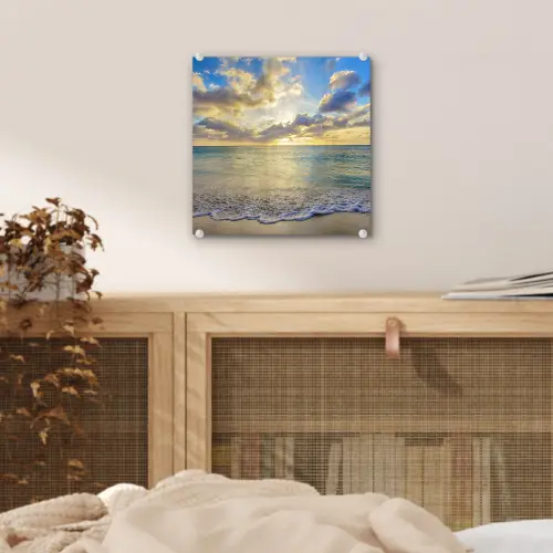 Zee - Strand - Wolken - Zon plexiglas 5mm klein -sfeer4