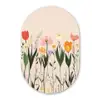 Pasteltinten - Bloemen - Illustratie Wandcirkel Ovaal Glas middel -3d