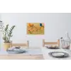 Wereldkaart - Zand - Kleurrijk - Zomer Muursticker klein -eettafel