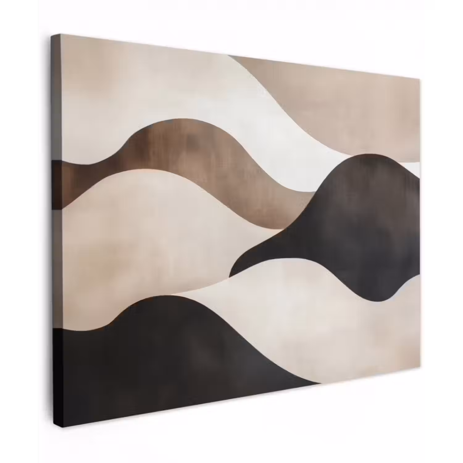 Leinwandbild - Wellen - Abstrakt - Beige
