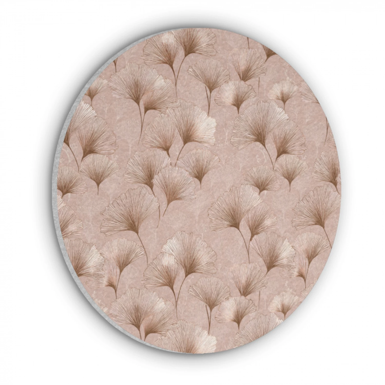 Ginkgo - Patroon - Roze Akoestische PET Vilt - Rond klein 838 -3d