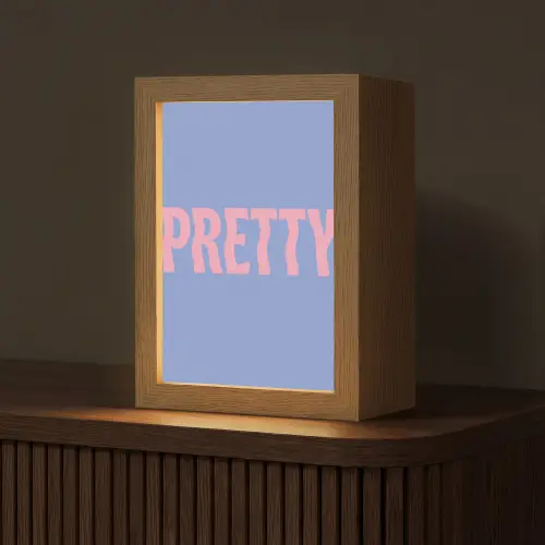 Pretty - Roze - Blauw - Golvend Light Box met kabel (Tafellamp) klein -z3d_website